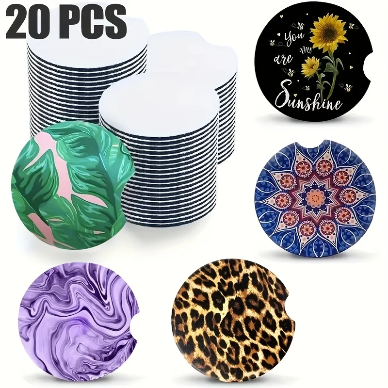 20pcs Sublimated Blank Car Coa - Coaster Sublimation Blank avaliação e preço