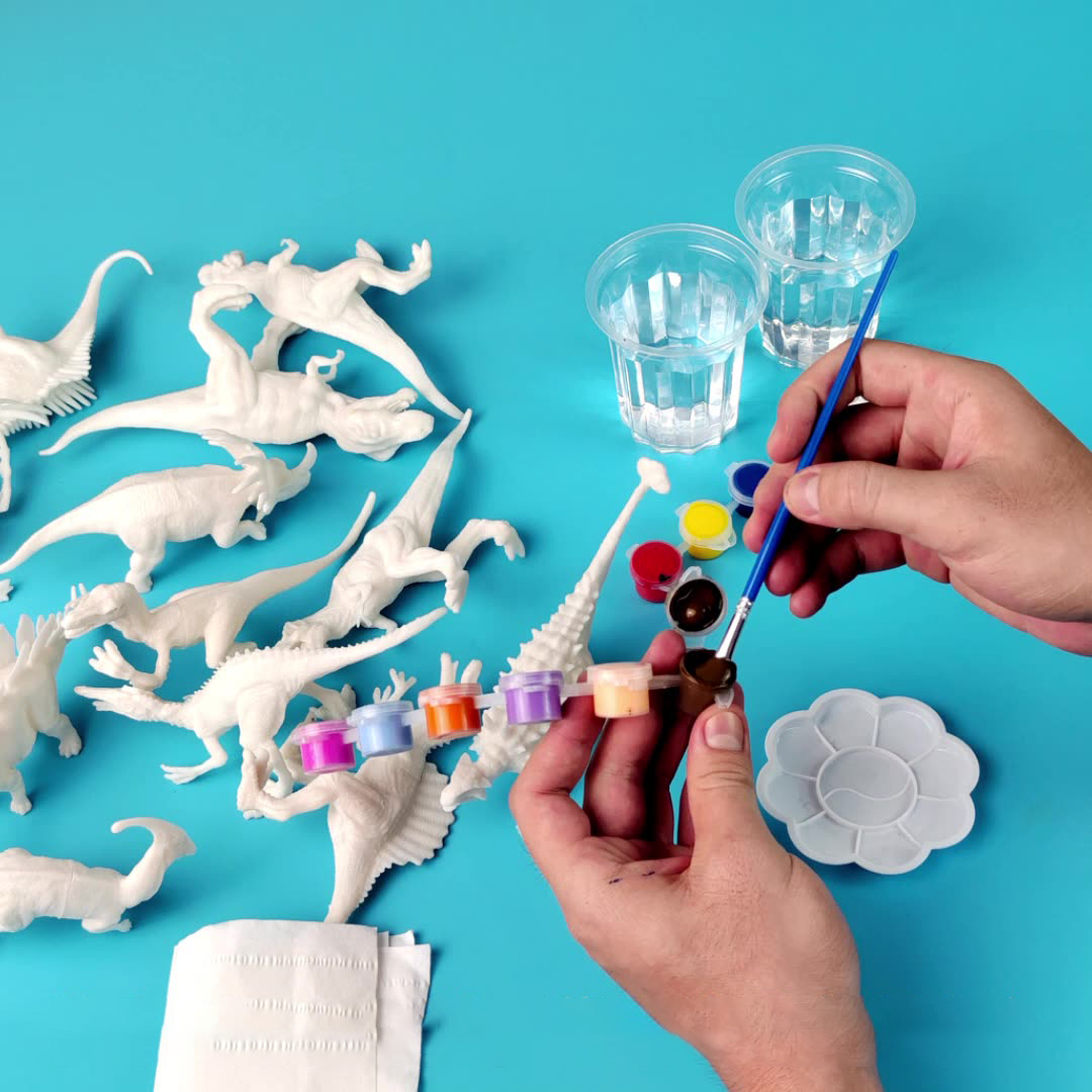 6pcs/8pcs, DIY Coloring Dinosa - Puzzle Blank White avaliação e preço
