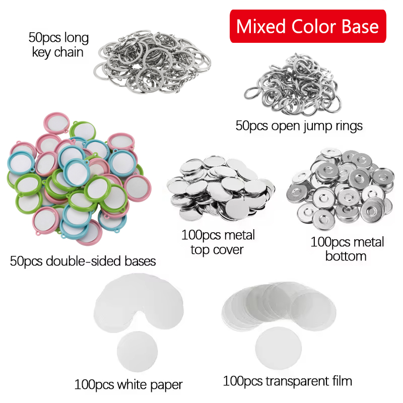 50Pcs/Set DIY Double-Side Key  - Button Badge Blank avaliação e preço