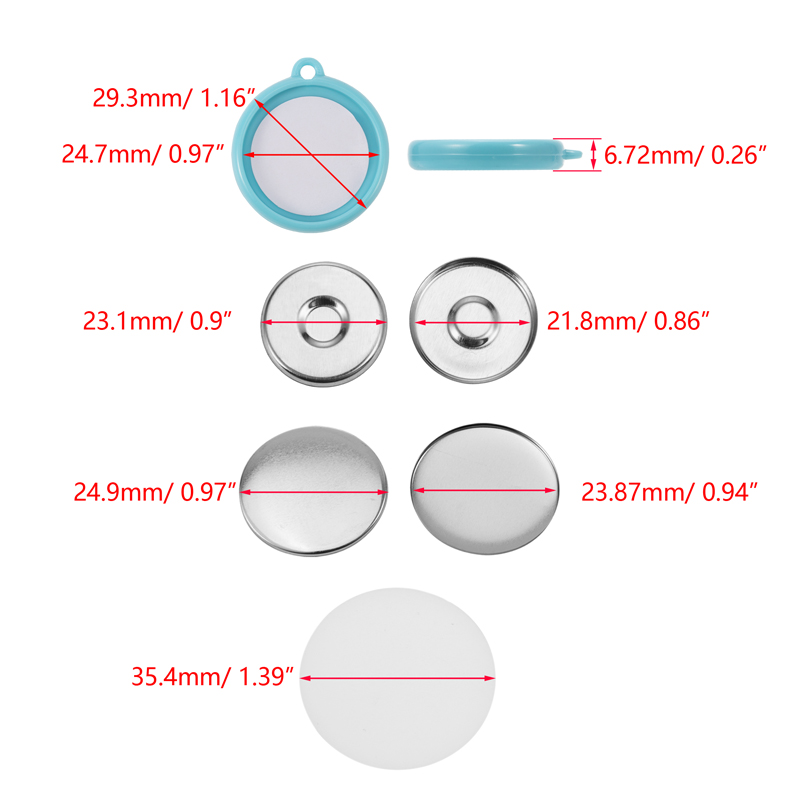 50Pcs/Set DIY Double-Side Key  - Button Badge Blank avaliação e preço