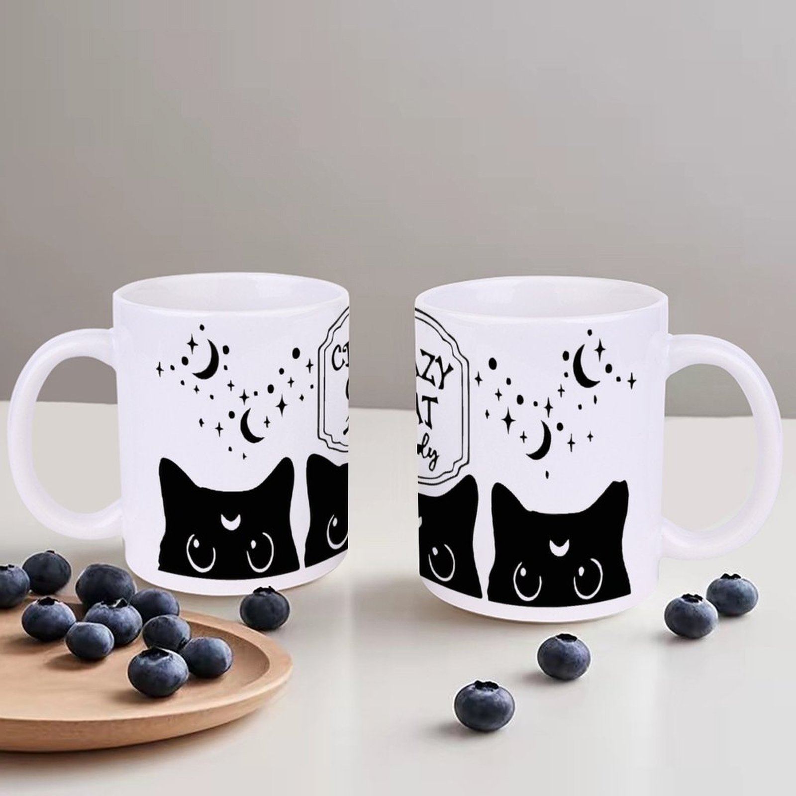 Three Black Cats With Crescent - Sublimation Mug White avaliação e preço