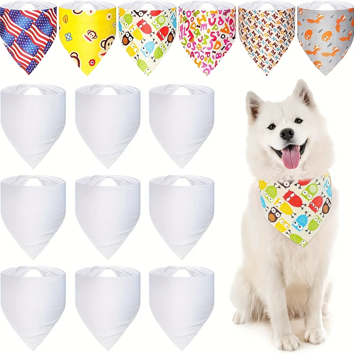30pcs White Polyester Blank Do - Bandana Blank White avaliação e preço