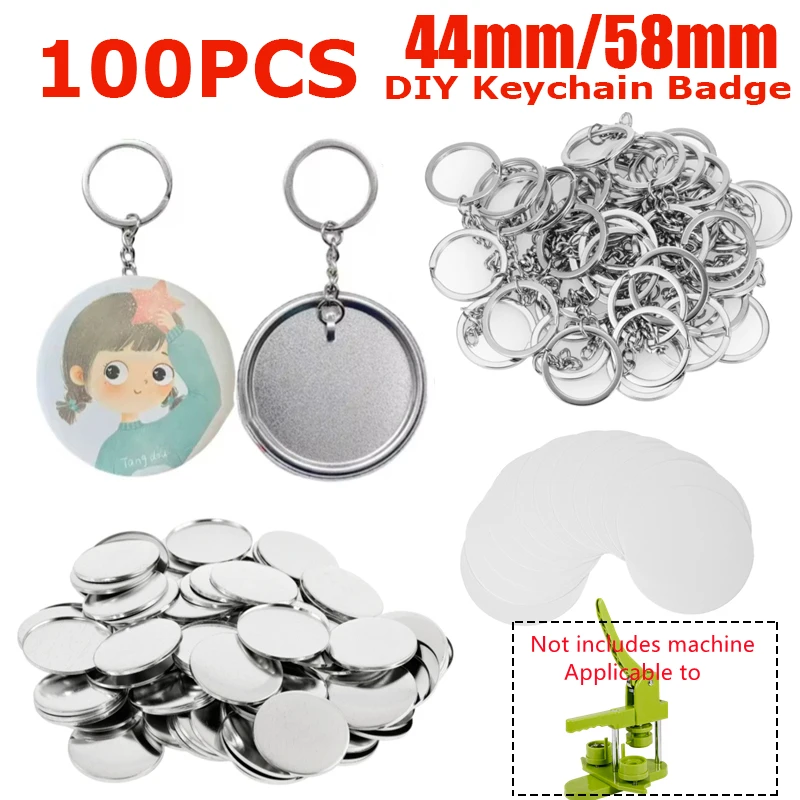 100PCS Blank Plastic/Metal But - Button Badge Blank avaliação e preço