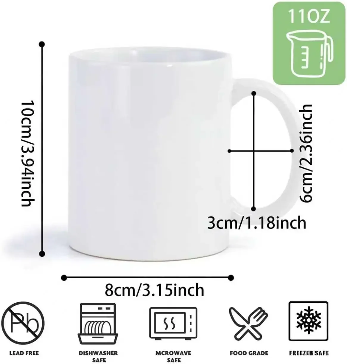 36pcs Sublimation Mugs, 11oz W - Sublimation Mug White avaliação e preço