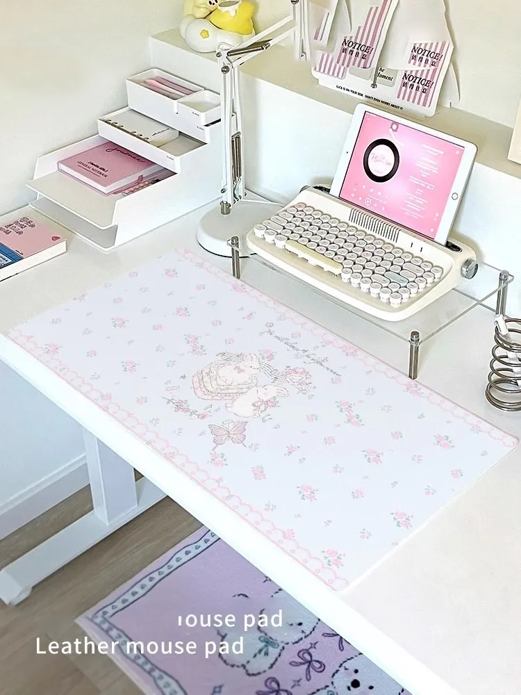 Cute Bunny Elegant Floral Leat - Mouse Pad Blank Sublimation avaliação e preço
