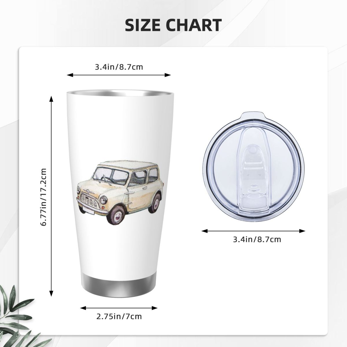 Classic White Mini Cooper In W - Tumbler 20Oz White avaliação e preço