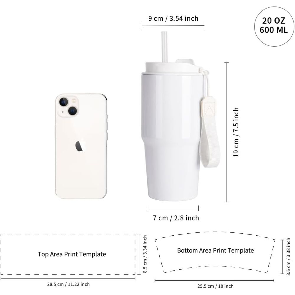 20 oz White Sublimation Tumble - Tumbler 20Oz White avaliação e preço