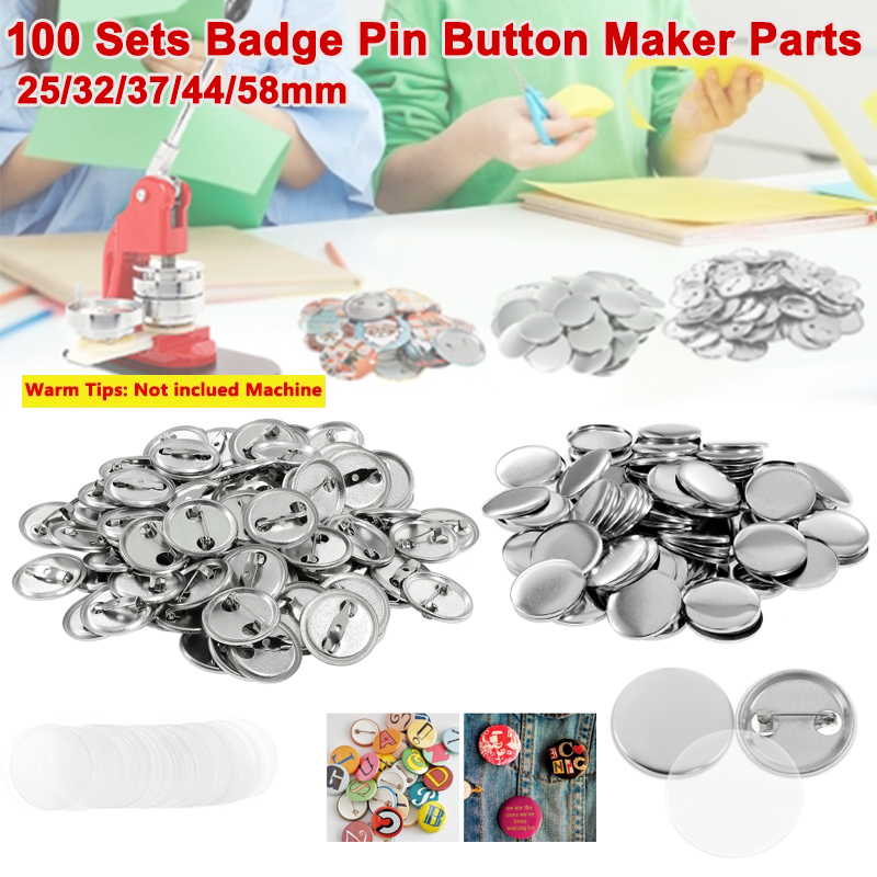 100 Sets Blank Badge Pin Butto - Button Badge Blank avaliação e preço