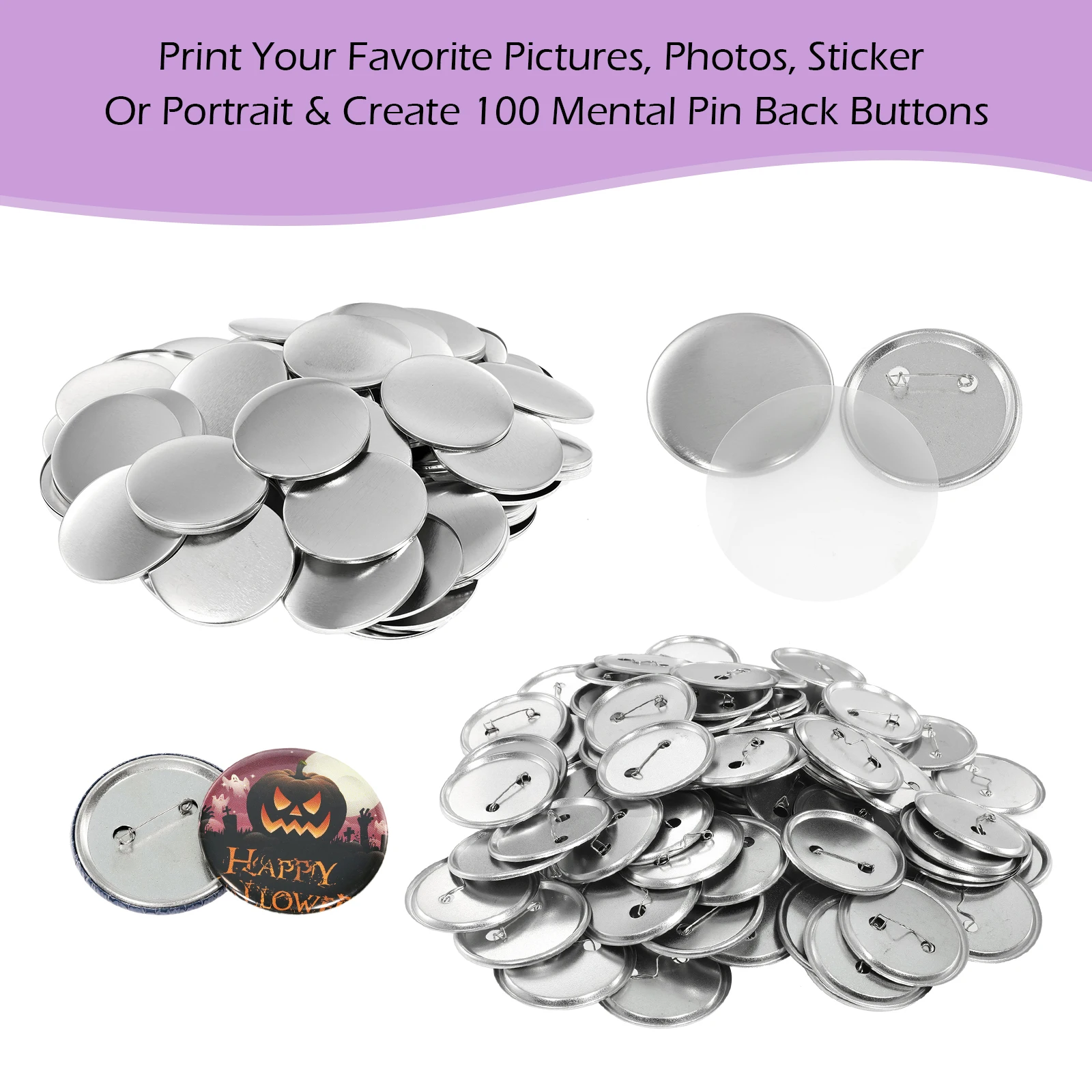100 Sets Blank Badge Pin Butto - Button Badge Blank avaliação e preço