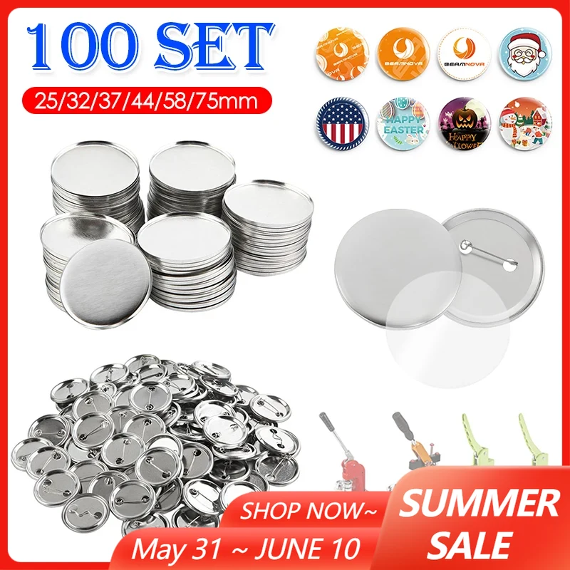 100Set Blank Badge Pin Button  - Button Badge Blank avaliação e preço