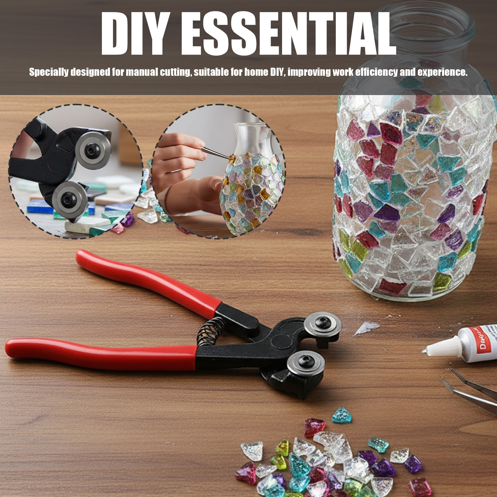 8 Inch Heavy Duty Wheeled Glas - Ceramic Tile Blank avaliação e preço