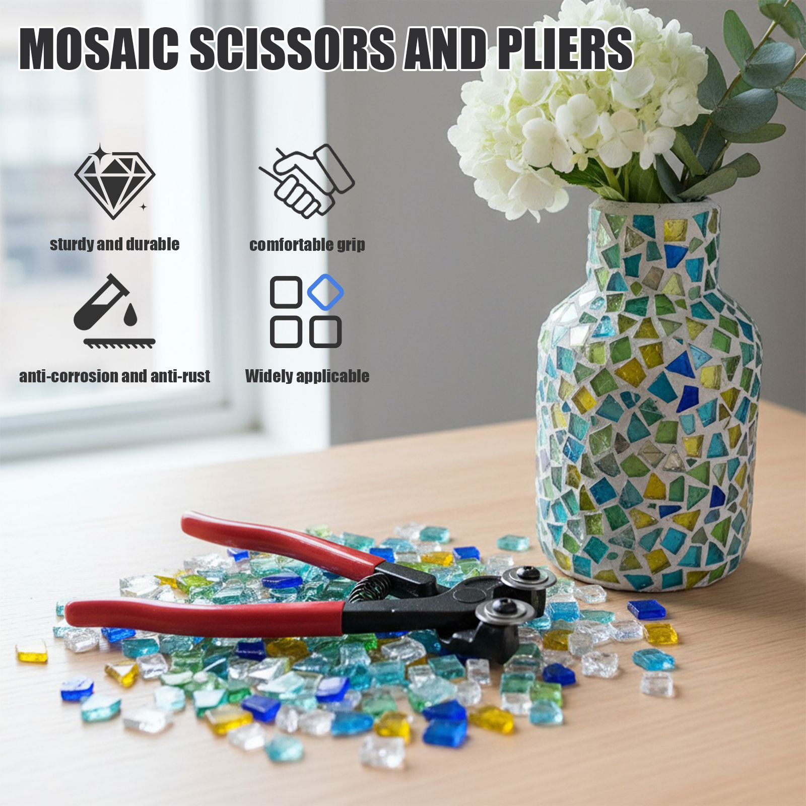 8 Inch Heavy Duty Wheeled Glas - Ceramic Tile Blank avaliação e preço