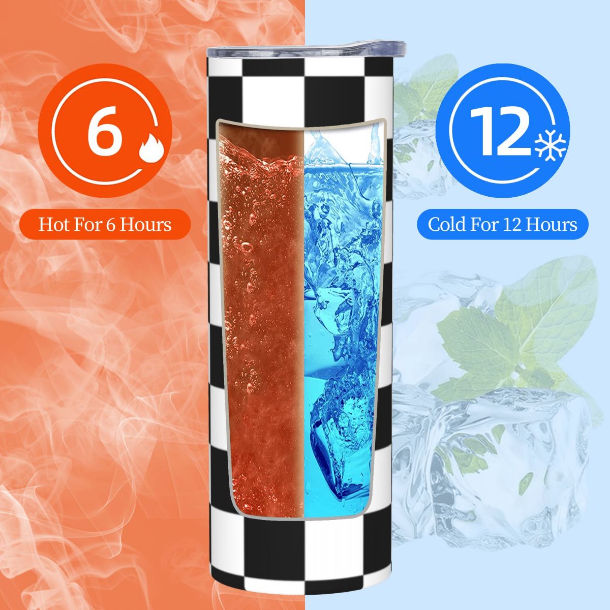 Black And White Checkerboard S - Tumbler 20Oz White avaliação e preço