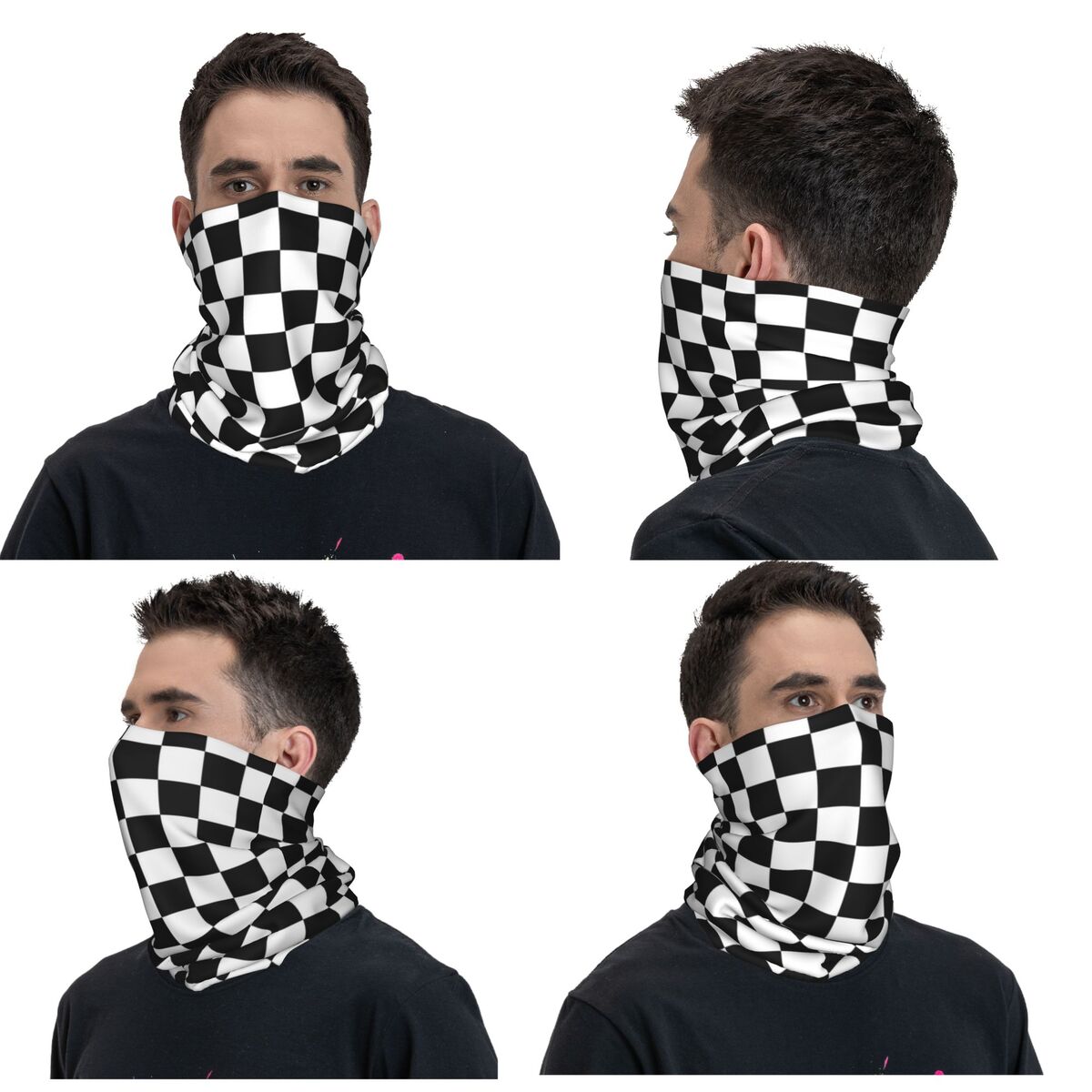 Black And White Checkered Band - Bandana Blank White avaliação e preço