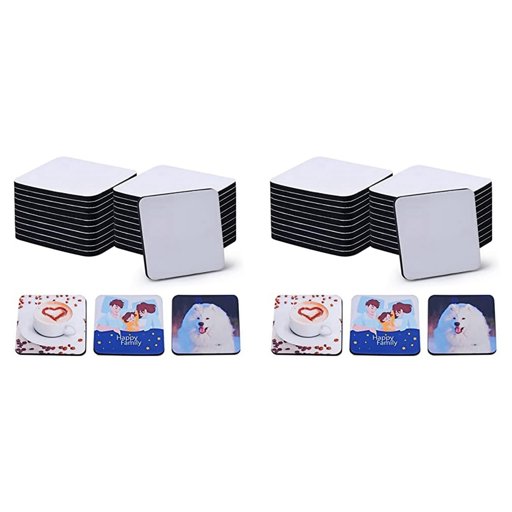 【LAST CHANCE】40PCS Square Subl - Coaster Sublimation Blank avaliação e preço
