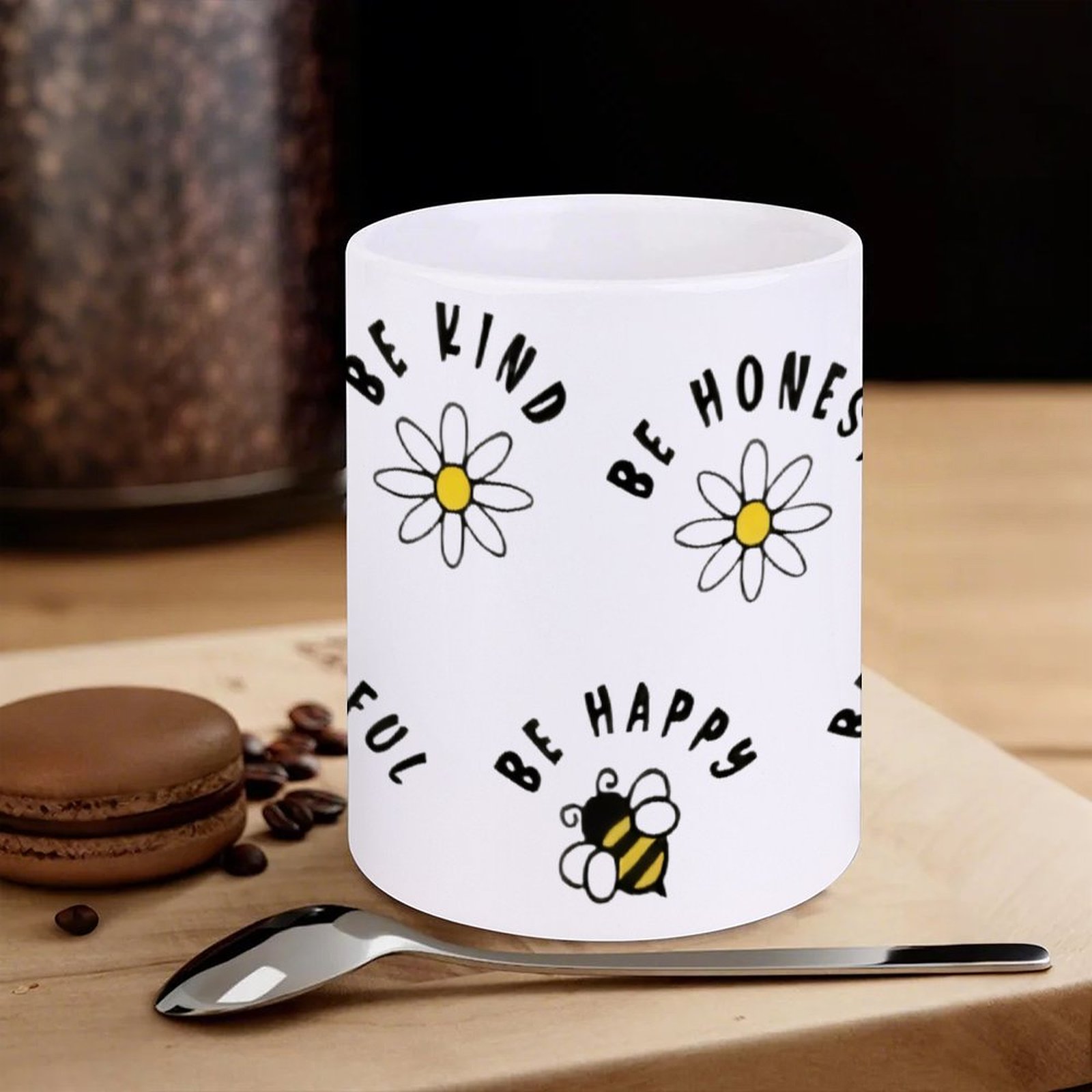 Four Stickers With Bees And Da - Sublimation Mug White avaliação e preço