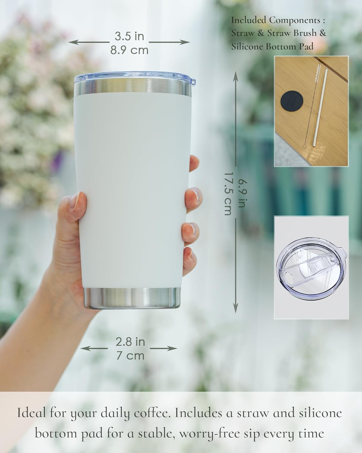 20oz Leakproof Travel Coffee T - Tumbler 20Oz White avaliação e preço