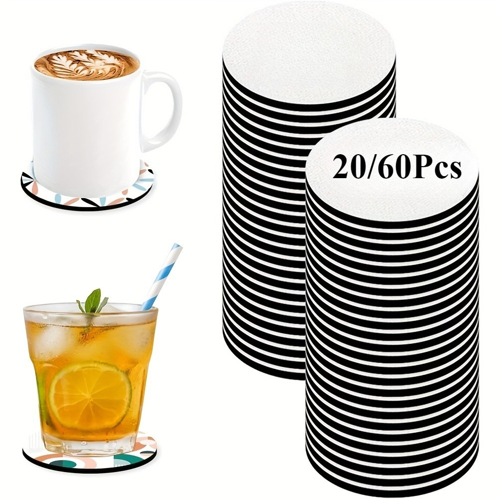 20/60pcs Coasters, Blank Heat- - Coaster Sublimation Blank avaliação e preço