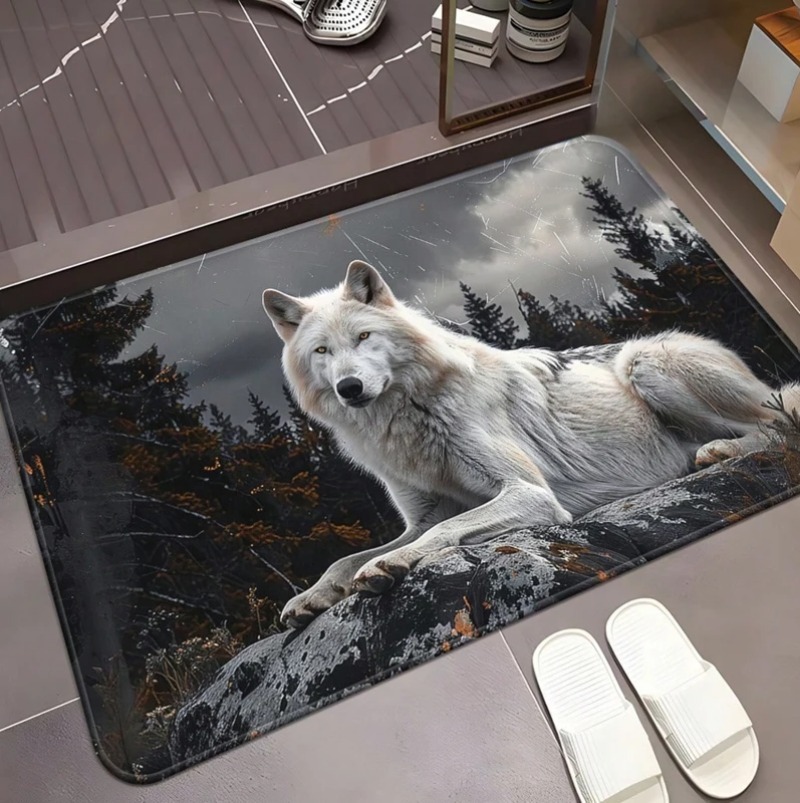 Cool White Wolf Doormat Wildli - Puzzle Blank White avaliação e preço