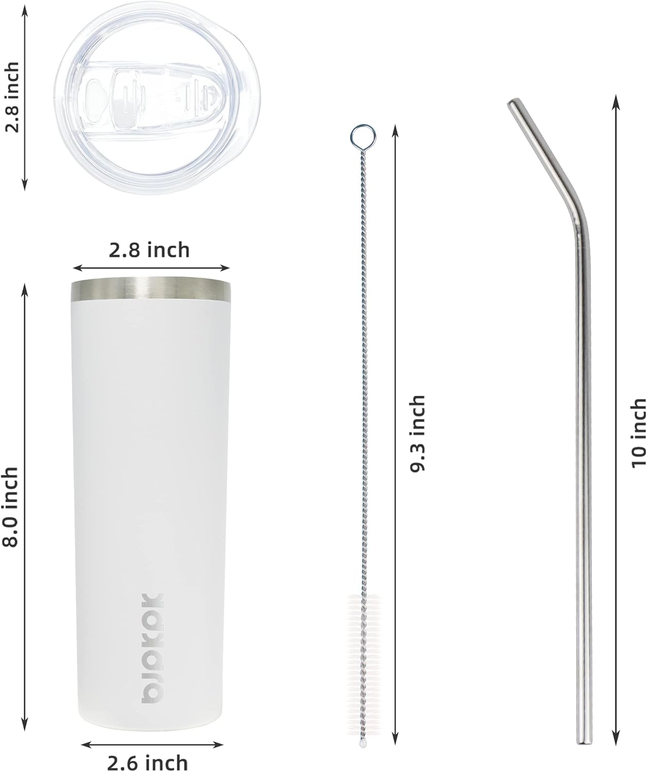 20 oz Skinny Tumbler with Lid, - Tumbler 20Oz White avaliação e preço