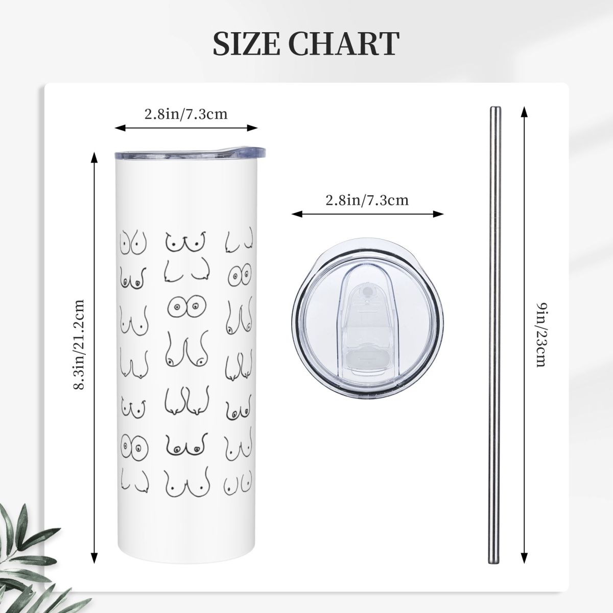 Black And White Tits Drawing S - Tumbler 20Oz White avaliação e preço