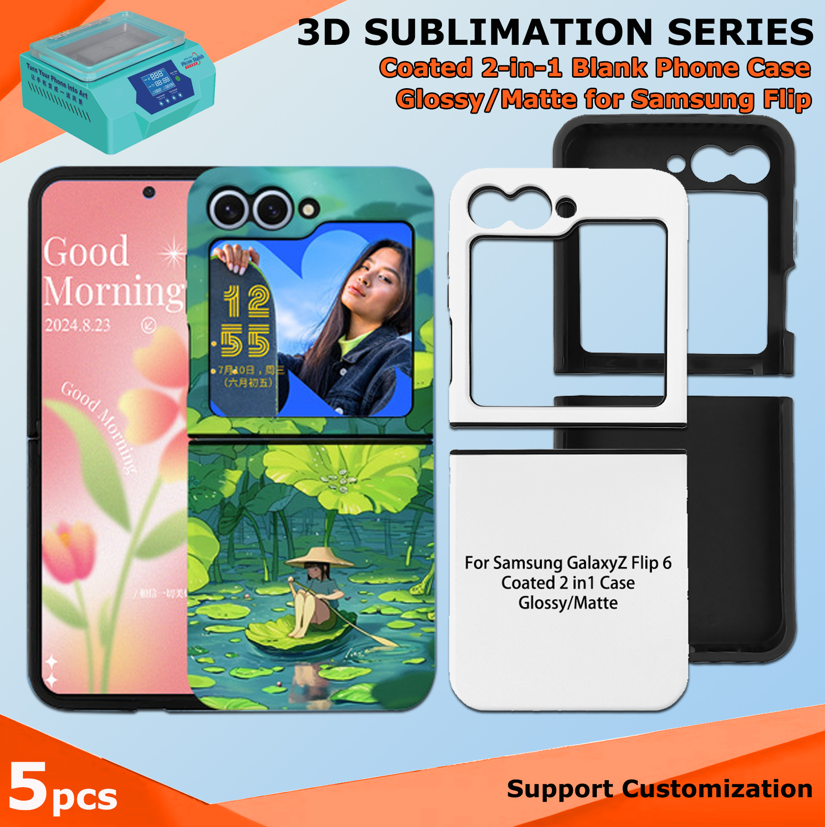 Fonlyu 5pcs Coated 2 in 1 Blan - Phone Case Blank Print avaliação e preço