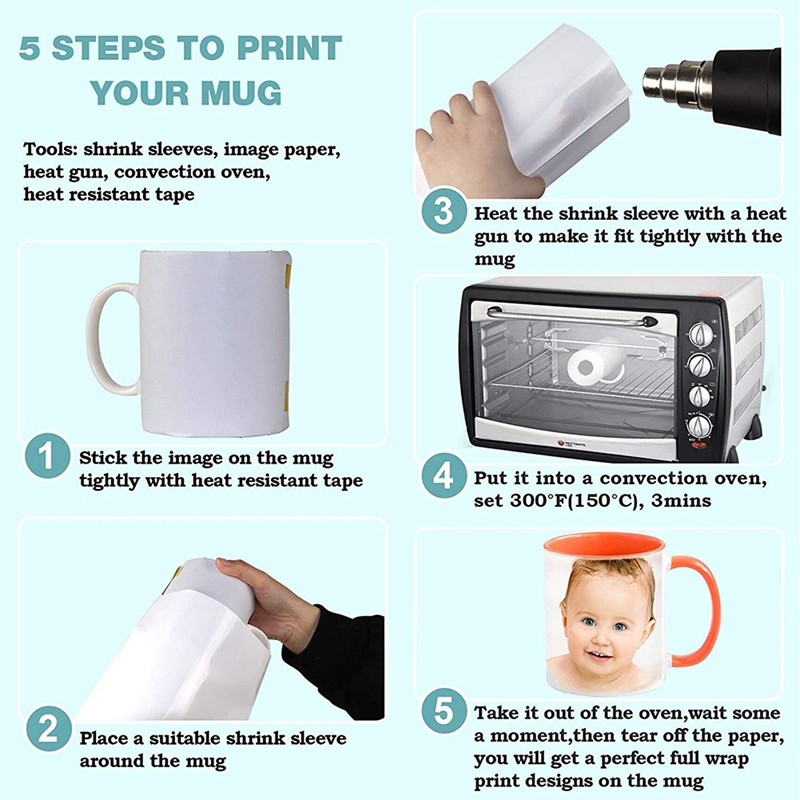 8X12 Inch Sublimation Shrink W - Sublimation Mug White avaliação e preço