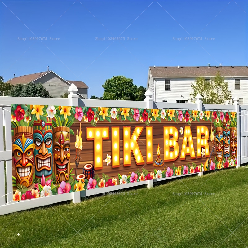 Vibrant Tiki Bar Banner Tropic - Yard Sign Blank avaliação e preço