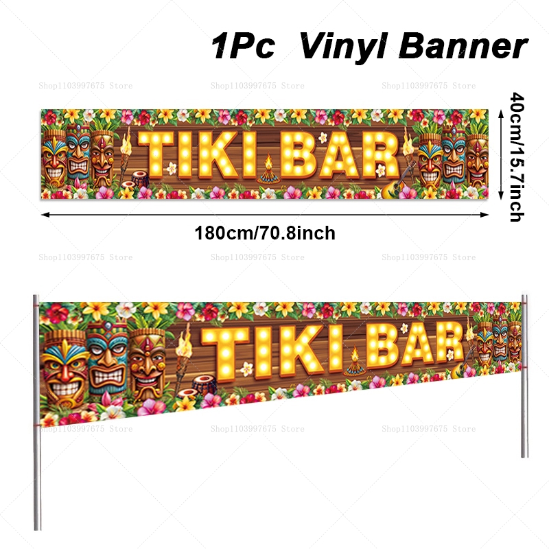 Vibrant Tiki Bar Banner Tropic - Yard Sign Blank avaliação e preço