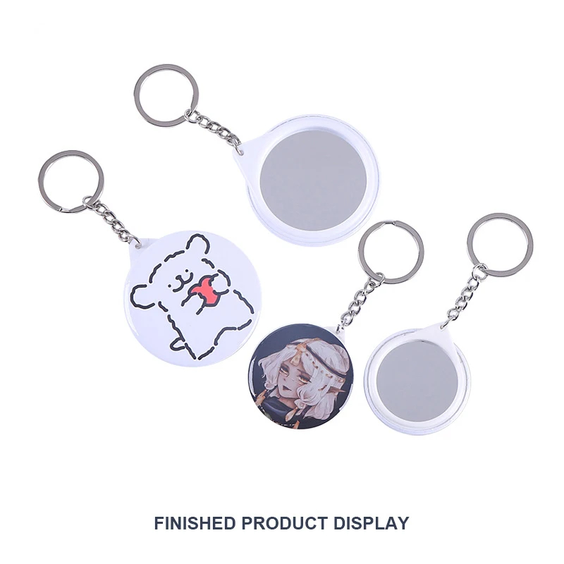 New 100PCS Key Ring Mirror Bla - Button Badge Blank avaliação e preço