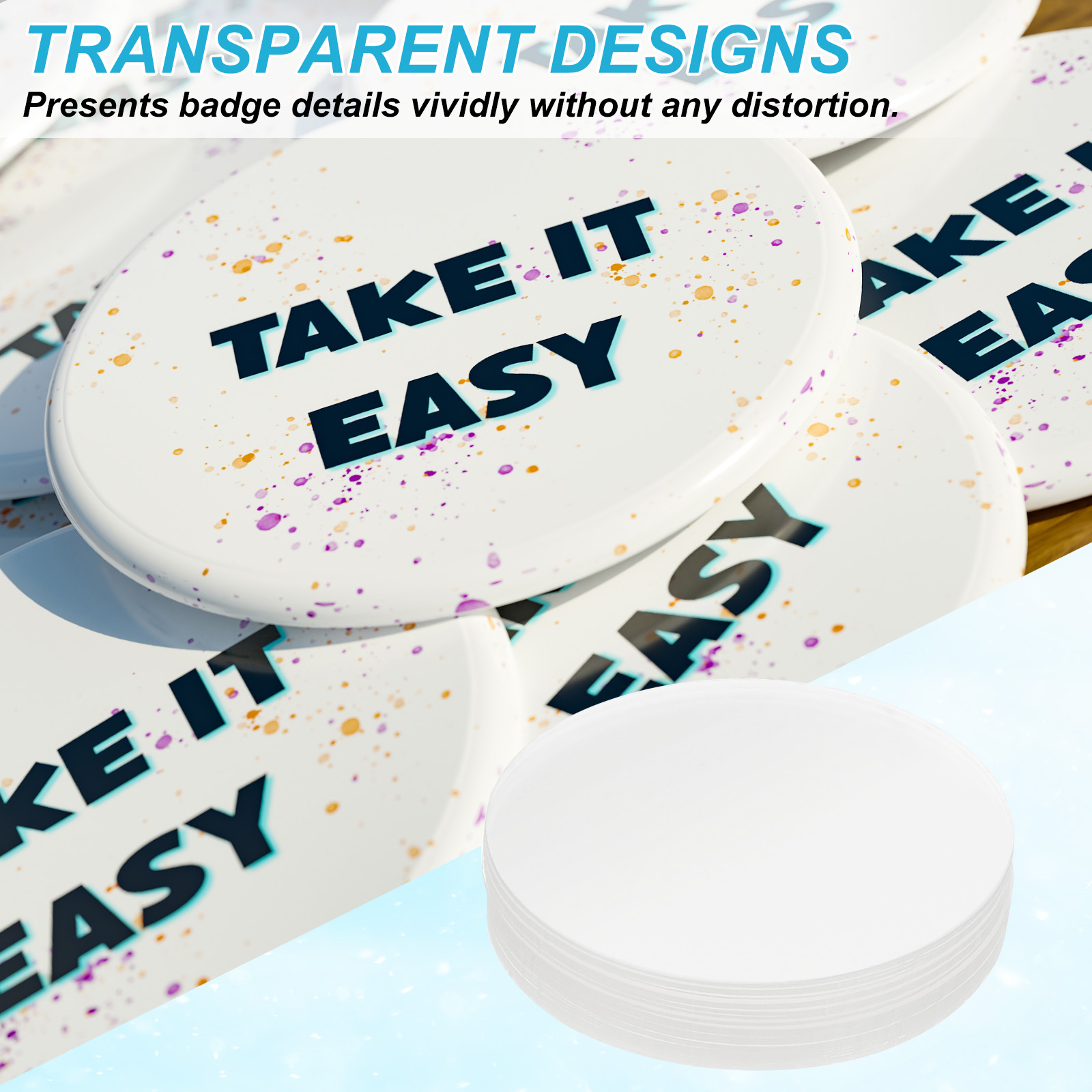 44/48/54/61/65/70mm Badge Film - Button Badge Blank avaliação e preço